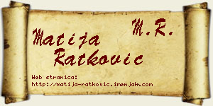 Matija Ratković vizit kartica